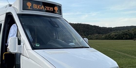 Der Buga Sonderbus der RSV wird gezeigt